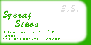 szeraf sipos business card